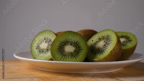 Kiwi on the table. Green fruits