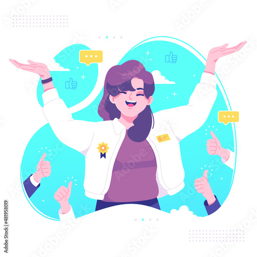 best employee award illustration background