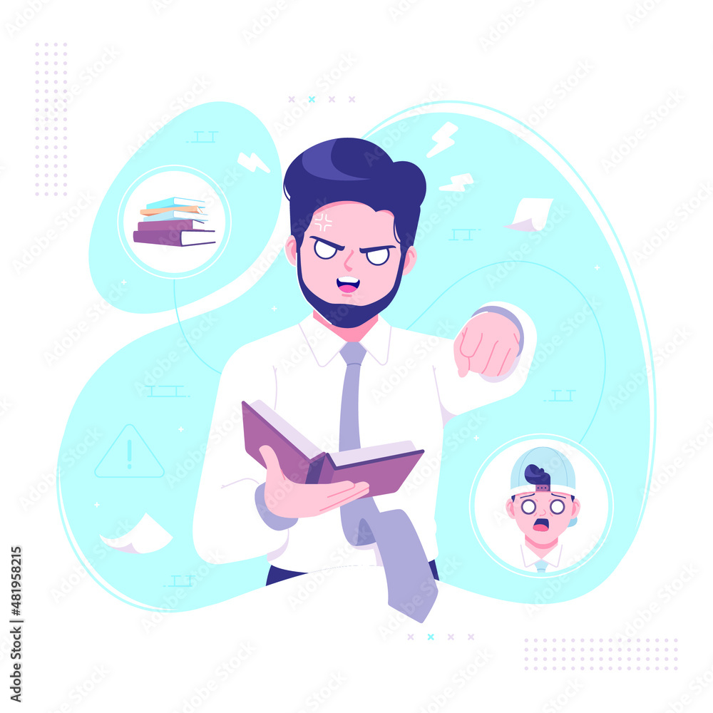 angry mad teacher shouting on student angry mad teacher shouting on student