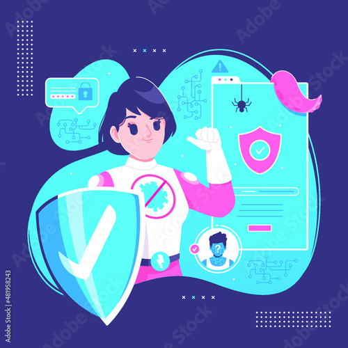 antivirus apps program illustration background
