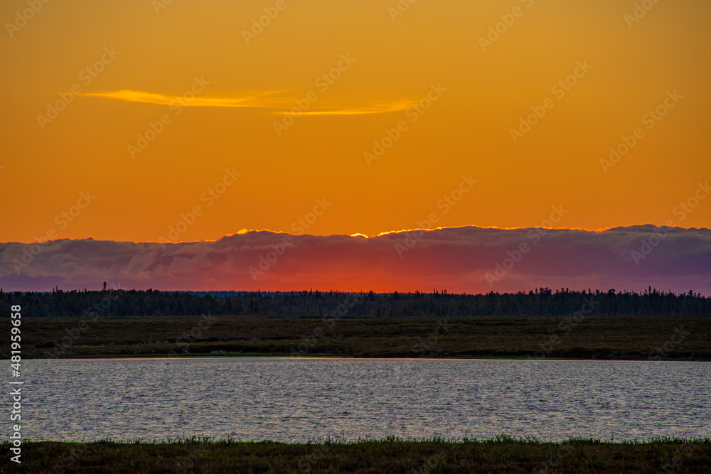 sunset over the river