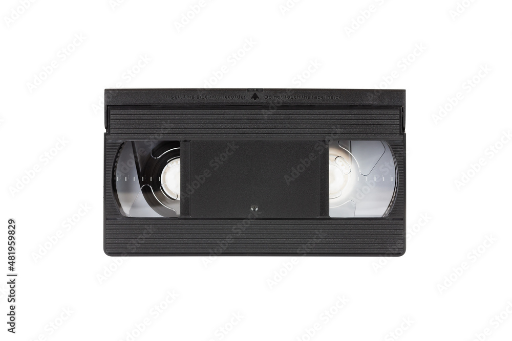 VHS videotape is isolated on a white background front view