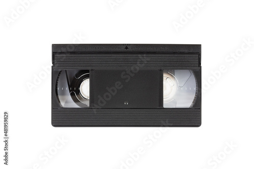 VHS videotape is isolated on a white background front view