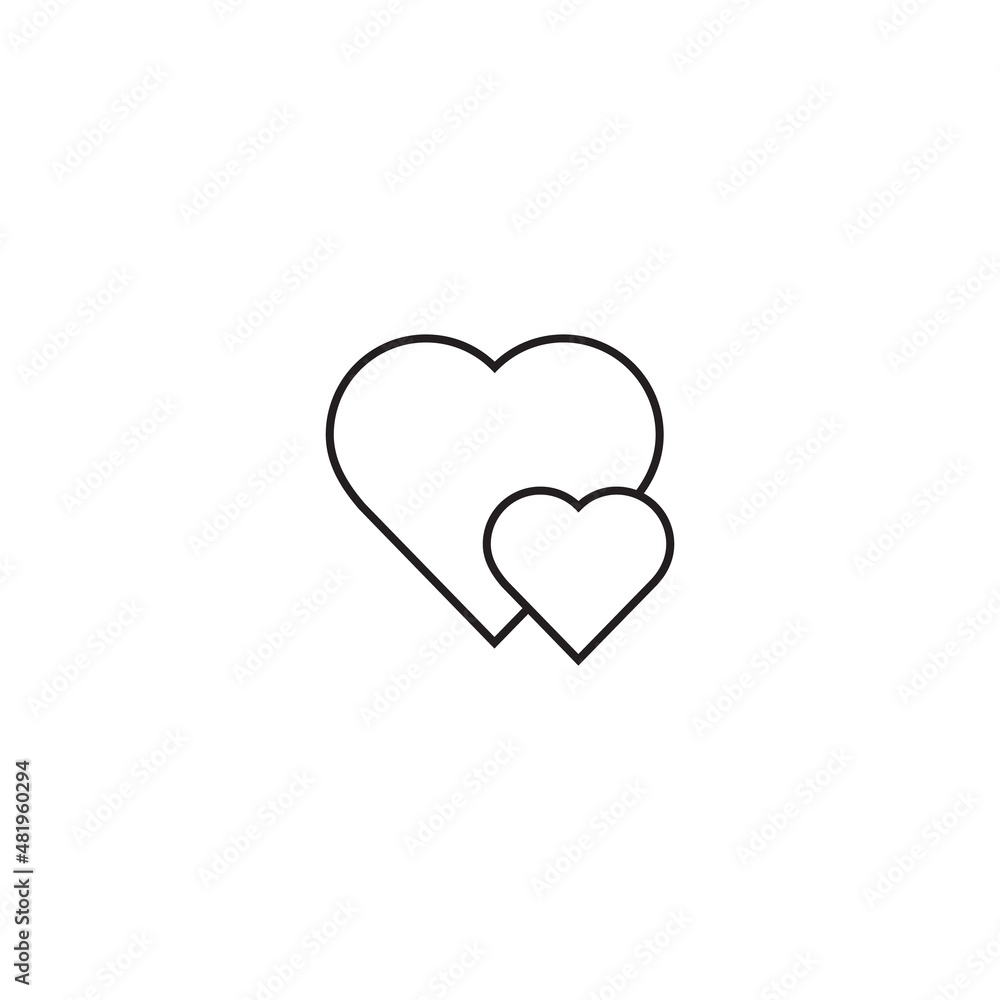 Two love icon, design inspiration vector template for interface and any purpose