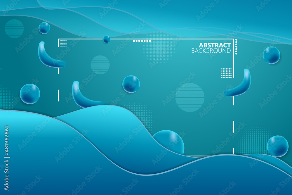 Naklejka premium Abstract background fluid and wavy shape with blue gradient