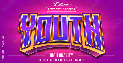 Editable text style effect - Youth text style theme.
