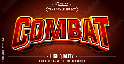 Obraz na plátně Editable text style effect - Combat text style theme.