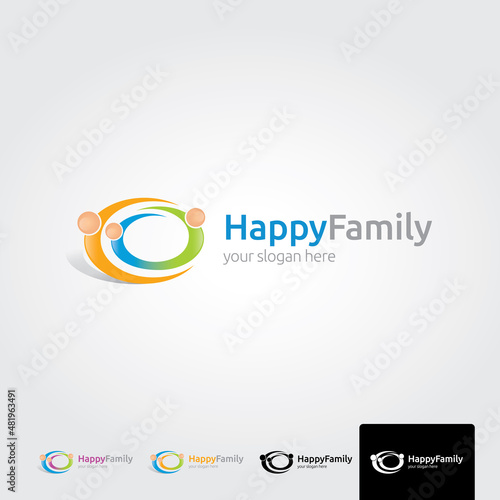 happy family vector design template