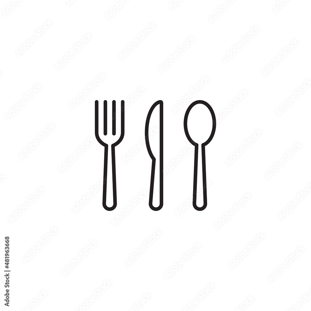 Fork, Knife, and Spoon Icon Vector Isolated on White Background Fork, Knife, and Spoon Icon Vector Isolated on White Background