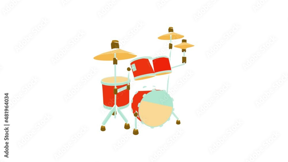 Drum icon animation best cartoon object on white background Drum icon animation best cartoon object on white background