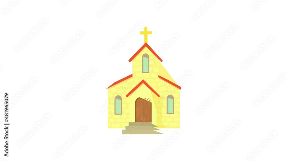Church icon animation best cartoon object on white background Church icon animation best cartoon object on white background