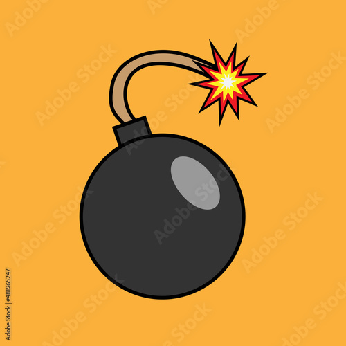 Vector illustration of a cartoon bomb about to explode