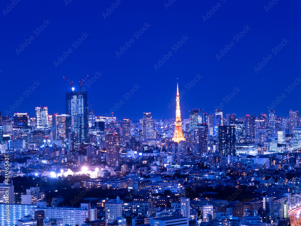 東京タワーと都心の夕暮れ