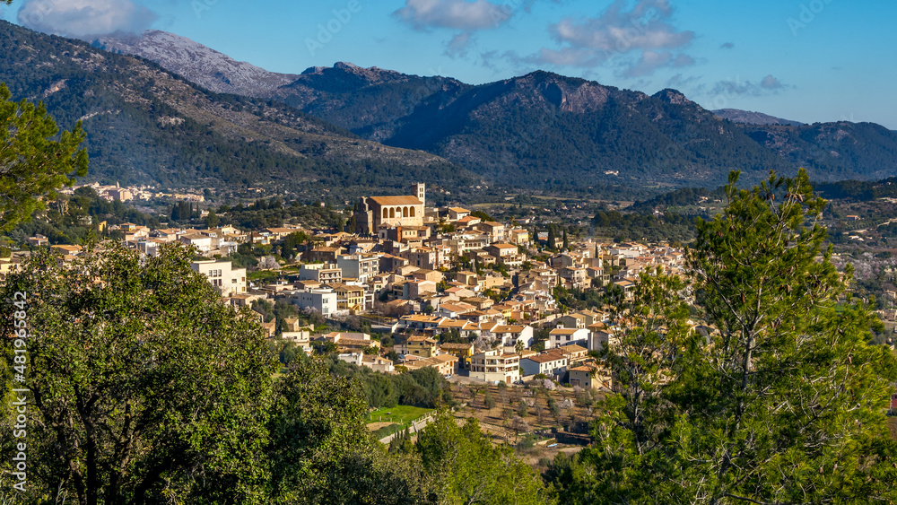 general view of Selva, village of the Tramuntana mountains