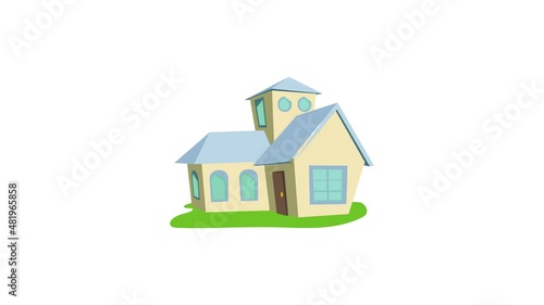 House icon animation best cartoon object on white background