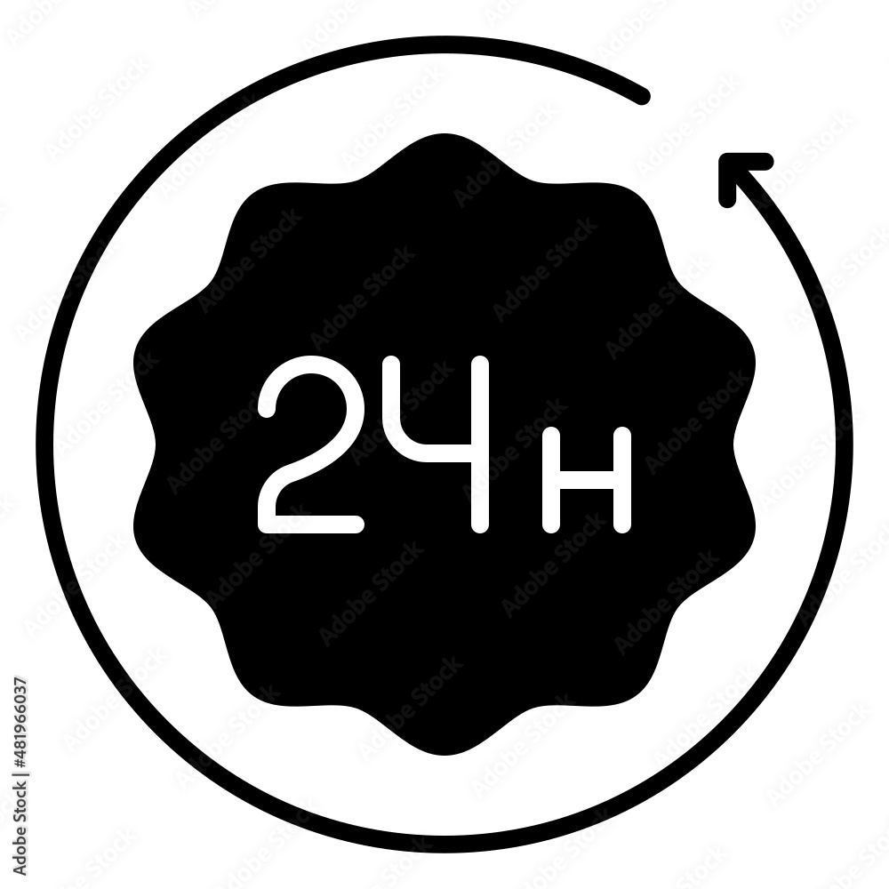 24 hours service icon illustration 24 hours service icon illustration