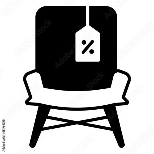 chair discount icon illustration