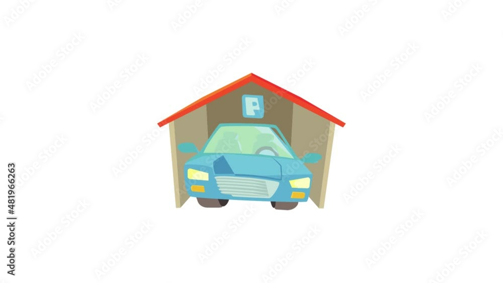 Garage icon animation best cartoon object on white background Garage icon animation best cartoon object on white background