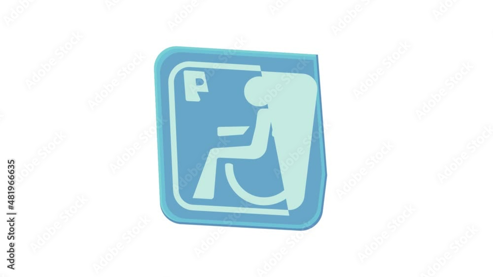Invalid parking icon animation best cartoon object on white background Invalid parking icon animation best cartoon object on white background