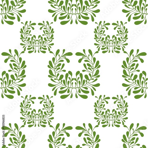 Seamless leaves and branches pattern for fabrics and textiles and cards and linens and wrapping paper © Tetiana