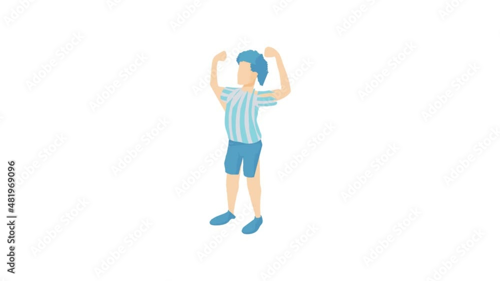 Football player icon animation best cartoon object on white background