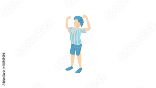 Football player icon animation best cartoon object on white background