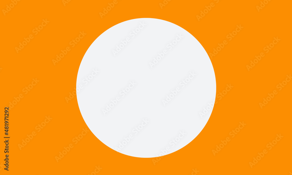 orange background with white circle in the middle