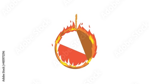 Ring of fire icon animation best cartoon object on white background