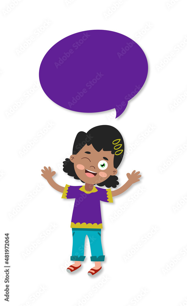 Cheerful happy boy child jumping with fun. Cute little child on speech bubble Cheerful happy boy child jumping with fun. Cute little child on speech bubble