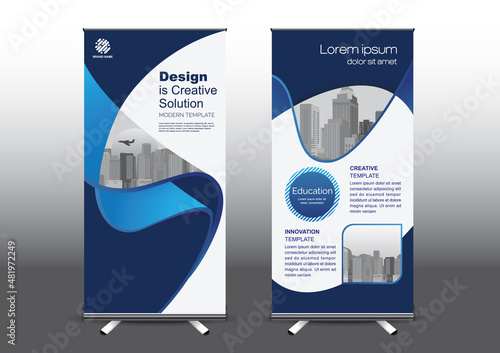 RollUp template vector illustration, Designed for style applied to the expo. Publicity banners, business model vertical.	