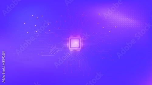 Purple circuit technology abstarct background. Vector for illustration, poster, web design.