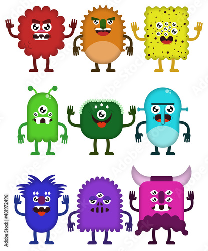 Cute Cartoon Monsters illus...