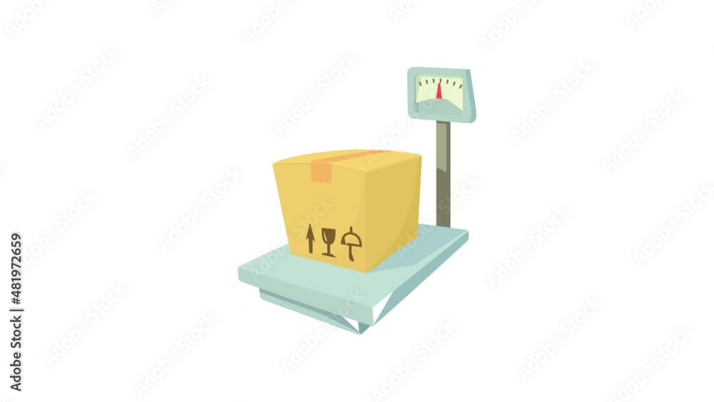 Storage scales icon animation best cartoon object on white background