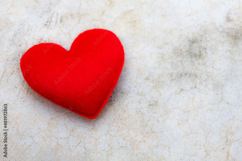 love message on red heart valentine decoration on concrete background love message on red heart valentine decoration on concrete background