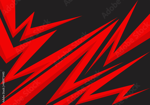 Abstract background with red spikes and zigzag line pattern