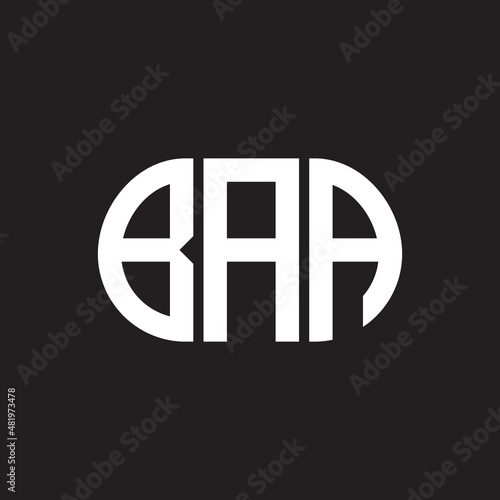 BBA letter logo design on black background. BBA