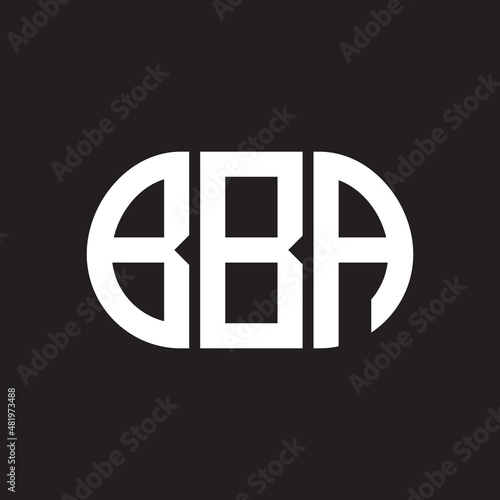 BBA letter logo design on black background. BBA