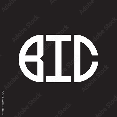 BIC letter logo design on black background. BIC