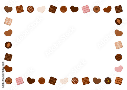 チョコレートアソートのフレームイラスト