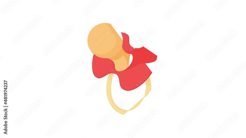 Red baby pacifier icon animation best cartoon object on white background Red baby pacifier icon animation best cartoon object on white background