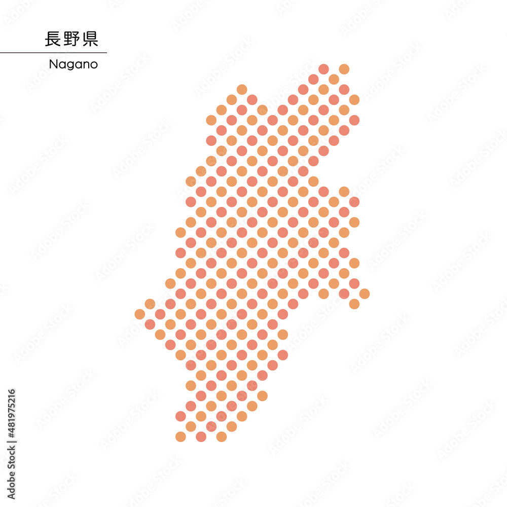 長野県のデザイン地図　ドット