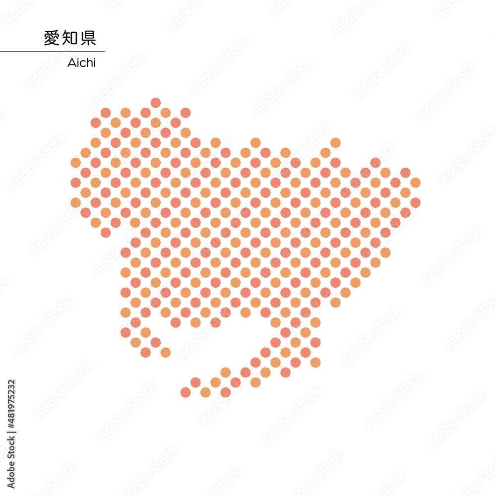 愛知県のデザイン地図　ドット