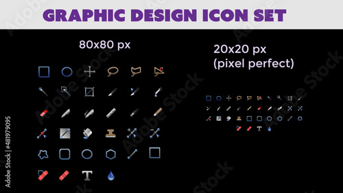 Graphic Design UI Vector Illustration Icon Set