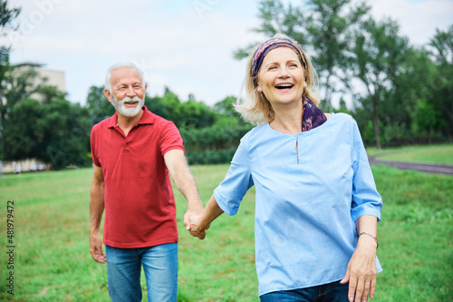 senior couple happy elderly love together retirement lifestyle smiling man woman mature fun © Lumos sp