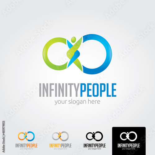 infinity logo vector. person logo