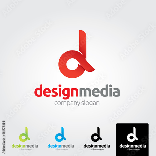 D Letter Alphabet Abstract vector text logo