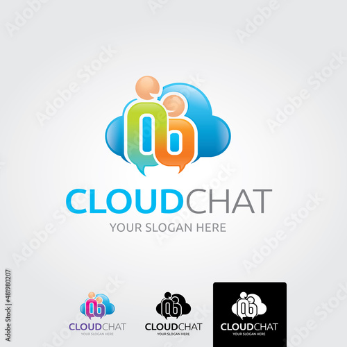 ector logo combination of a cloud and people