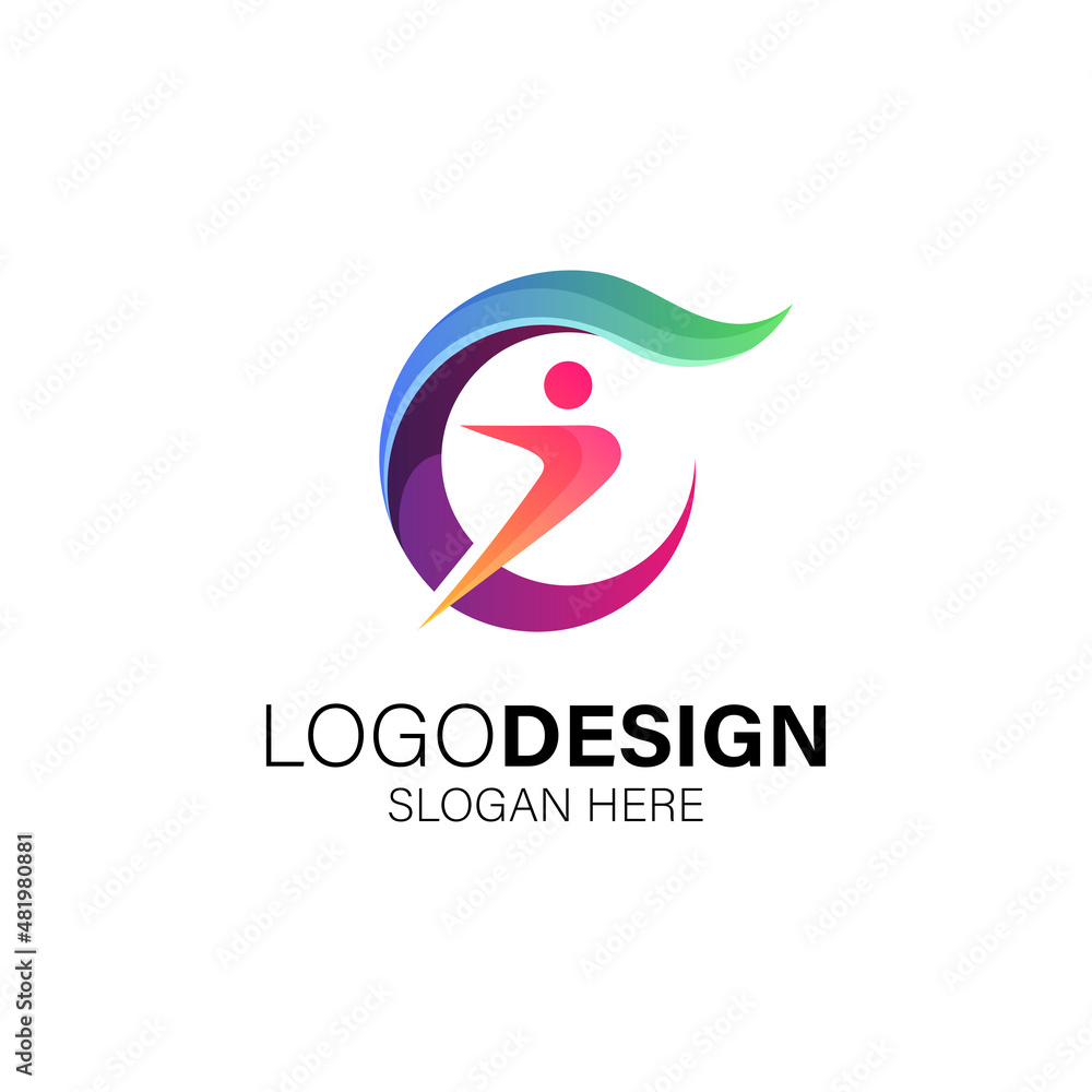 People and letter C for business, technology and people care logo design People and letter C for business, technology and people care logo design