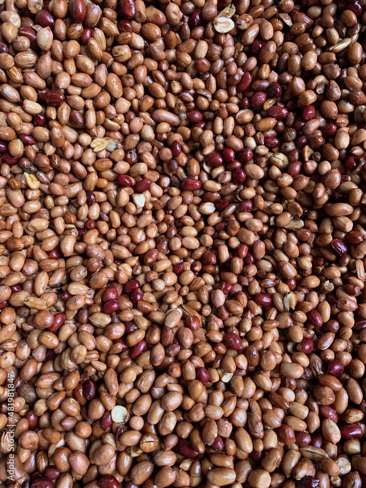 Abstract roasted peanuts for background and texture Abstract roasted peanuts for background and texture