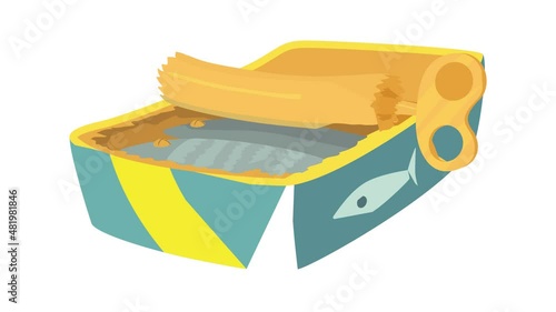 Canned fish icon animation best cartoon object on white background